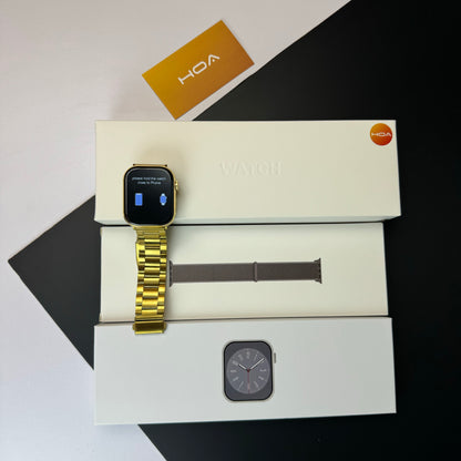 Series 9 Golden with Rolex chain and Apple Logo