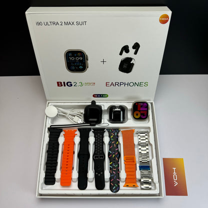 i90 Long Battery Ultra 2 Smartwatch 10 in 1 + Free Airpods